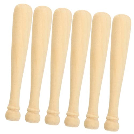 jojofuny 20pcs Wooden Projects Crafts Unfinished Keychain for Graffiti DIY Mini Bat Scrapbooking Sports Action Ball Unpainted Favors Tools Supplies jojofuny