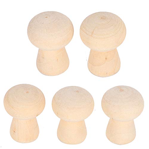 Garosa 20PCS Unfinished Wooden Peg Dolls Bodies Wood Shapes Figures Mushroom Head for DIY Decoration Arts and Crafts Birch and Maple Wood Turnings Garosa