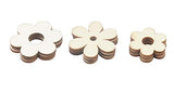 ALLinONE Flower Shape Unfinished Wood Cut Slices for for DIY Craft Decoration (Mixed Size) ALLinONE