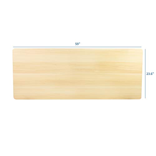 VIVO Light Wood 60 x 24 inch Universal Solid One-Piece Table Top for Standard and Sit to Stand Height Adjustable Home and Office Desk Frames, - WoodArtSupply