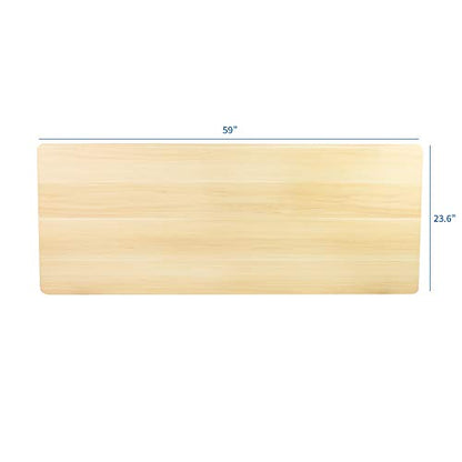 VIVO Light Wood 60 x 24 inch Universal Solid One-Piece Table Top for Standard and Sit to Stand Height Adjustable Home and Office Desk Frames, - WoodArtSupply