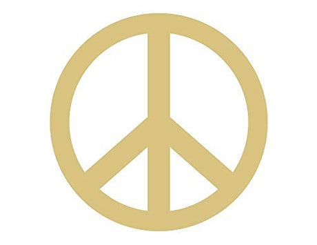 Peace Sign Cutout Unfinished Wood Hippie 60's Door Hanger MDF Shaped Canvas Style 1 Diverse Woodworking