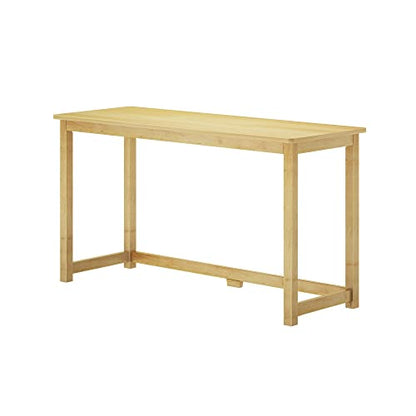 Plank+Beam Solid Wood Writing Desk, Simple Desk for Bedroom, Home Office Study Desk, 55.25 Inch, Natural - WoodArtSupply