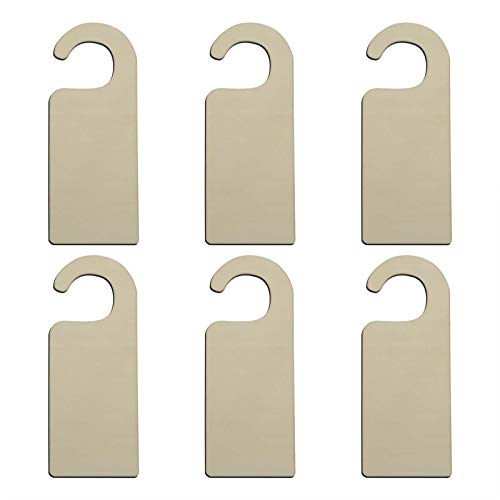 JANOU 6pcs Unfinished Wood Door Sign Blank Wooden Hanger Plaque DIY Craft Project Message Notes Memo Board Door Knob Sign - WoodArtSupply