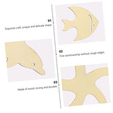 ibasenice 56 Pcs Ocean Cartoon Wood Chips Ornaments for Kids Unfinished Wood Seahorse Ocean Life Cutouts Wood Paint for Crafts Wood Cutouts for ibasenice