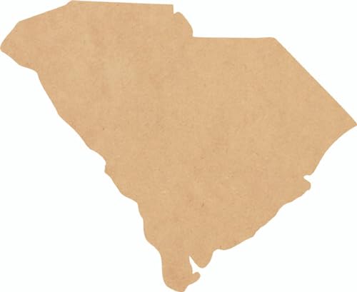 Wooden South Carolina State 20 Inch Cutout, Unfinished Wood Blank MDF State Door Hanger Shape NEXTCraft