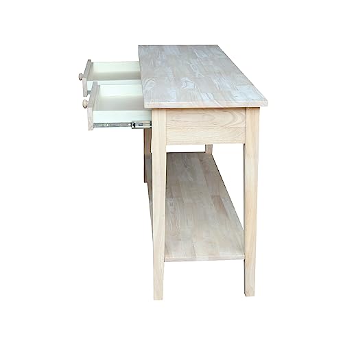 IC International Concepts Spencer Server Extended Length Console Table, Unfinished IC International Concepts