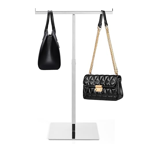 Polmart Countertop Jewelry/Scarf/Handbag T-Bar Display Stand with Adjustable Height - Silver (1 - Pack) Polmart