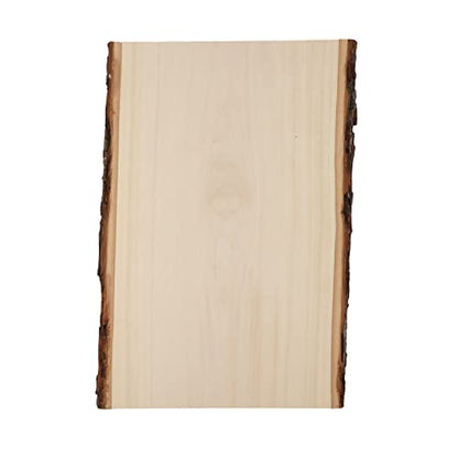 Walnut Hollow Basswood Plank Large with Live Edge Wood (Pack of 1) - For Wood Burning, Home Décor, and Rustic Weddings - WoodArtSupply