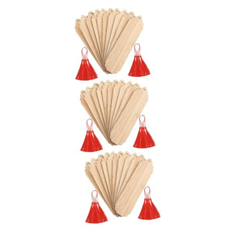 LALAFINA 30 Sets Wooden Blank Bookmark Unfinished Wood Tags Wooden Craft Bookmark Blank Bookmark with Holes Bamboo Gift Tags Wood Gift Tag Reading LALAFINA