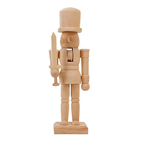 BESPORTBLE Wooden Nutcracker Soldier Christmas Craft Wood Nutcracker Wooden Nutcracker Figurines Unfinished Wood Nutcracker Soldier DIY Nutcracker BESPORTBLE
