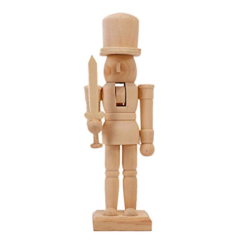 BESPORTBLE Wooden Nutcracker Soldier Christmas Craft Wood Nutcracker Wooden Nutcracker Figurines Unfinished Wood Nutcracker Soldier DIY Nutcracker