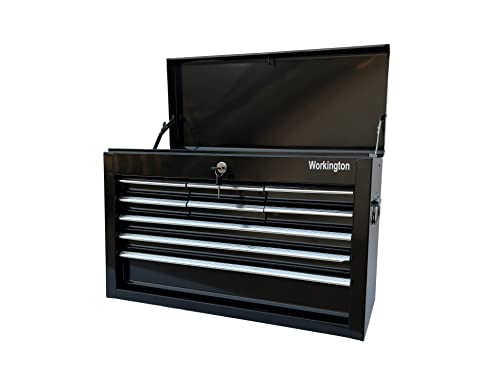 Workington Portable Metal Tool Chest with 9 Drawers, 24" 9-Drawer Tool Chest Cabinet with Ball Bearing Drawer Slides, Steel Tool Storage Box - WoodArtSupply