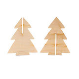 Factory Direct Craft Pack of 6 Unfinished Wooden Standing Christmas Trees - Wood Trees for Fall Crafts and DIY Holiday Table Favors - Made in USA Factory Direct Craft