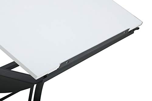 SD STUDIO DESIGNS Triflex Drawing Table, Sit to Stand Up Adjustable Office Home Computer Desk, 35.25"W X 23.5"D, Charcoal Black/White SD STUDIO DESIGNS