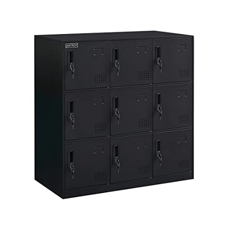 9 Door Locker Office Storage Locker Home and School Storage Organizer Metal Storage Cabinet with Lock for Classroom Gym Kids Room Playroom (Full MAYROY