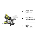 RYOBI ONE+ 18V Cordless 7-1/4 in. Sliding Compound Miter Saw RYOBI