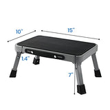 TreeLen 1-Step 330lbs Capacity Folding Metal Step Stool, Portable Step Ladder, Non-Slip, Sturdy TreeLen