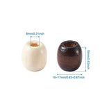 Craftdady 200Pcs Large Hole Barrel Wood European Loose Beads 4 Colors Natural Wooden Dreadlock Hair Braid Beads 16x16-17mm for Macrame Rosary Craftdady