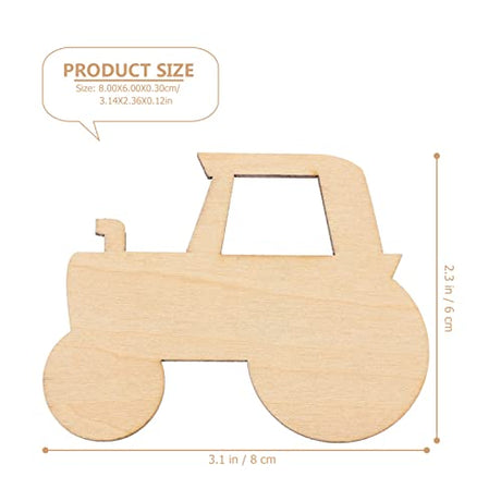 MAGICLULU 20pcs Cartoon Tractor Wooden Slices for Crafts Wood Slices to Drawing Kids DIY Paint Wood Crafts Unpainted Wooden Slices DIY Unfinished Car MAGICLULU