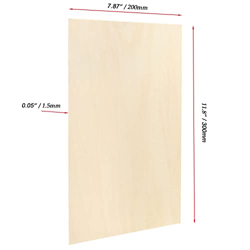 20Pack Basswood Sheets 1/16 Plywood 11.8 x Inch Craft Wood Bass
