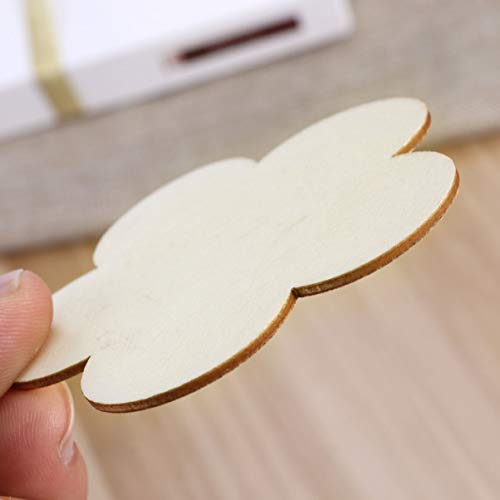 Artibetter 10pcs Unfinished Wooden Plum Flower Shape Cutout Discs for DIY Craft - 6cm
