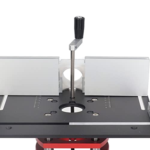 Kadimendium Router Lift with Top Plate Router Lifting Base Woodworking Slotting Trimming Chamfering Table Top Router Table Lifting System Base Kadimendium