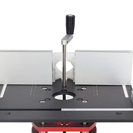 Kadimendium Router Lift with Top Plate Router Lifting Base Woodworking Slotting Trimming Chamfering Table Top Router Table Lifting System Base Kadimendium