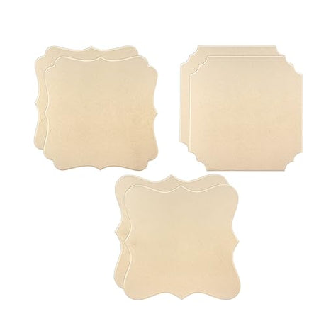 6 Pack Unfinished Wooden Plaques 12"x12"-0.25 Inch Thick Beveled MDF Wood Sign for Burning DIY Crafts Cregugua