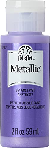 FolkArt Metallic Acrylic Paint in Assorted Colors (2 Ounce), 654 Amethyst FolkArt