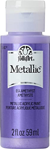 FolkArt Metallic Acrylic Paint in Assorted Colors (2 Ounce), 654 Amethyst FolkArt