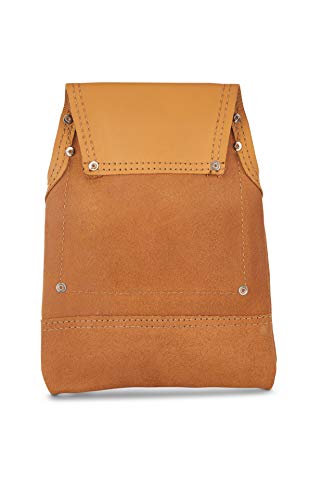 AWP Classic Leather Tool Pouch, Crafted from Premium Top-grain Leather, Compatible with Work Belts Up to 3 Inches Wide, Tool Belt Accessory, Tan - WoodArtSupply