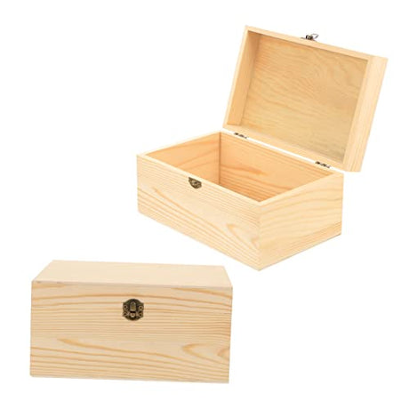 COHEALI 2pcs Box Blank Storage Box Bamboo Sundries Unfinished Jewelry Organizer Clear Jewelry Organizer Tray Table Decorations Desktop Decor Country COHEALI