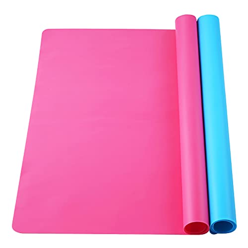 Silicone Mat - 2 Pack Silicone Craft Mats for Resin Epoxy Crafts Art, 15.7” x 11.8” Silicone Resin Molds Silicone Sheet for Crafts, Nonstick - WoodArtSupply