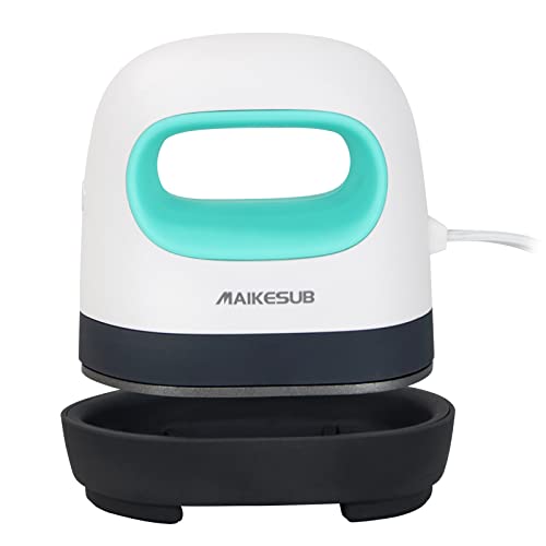 MAIKESUB Mini Heat Press Machine Easy to Use for T Shirts Shoes Hats Small HTV Iron on Vinyl Projects Portable Heating Transfer Iron Green (Green) MAIKESUB