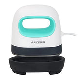 MAIKESUB Mini Heat Press Machine Easy to Use for T Shirts Shoes Hats Small HTV Iron on Vinyl Projects Portable Heating Transfer Iron Green (Green) MAIKESUB