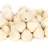 50Pcs Wood Beads Cone Shape Round Unfinished Wooden Loose Beads Wood Spacer Beads for Crafts DIY Jewelry Making Decoration Hztyyier