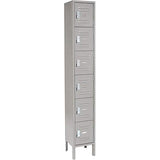 Global Industrial Six Tier Locker, 12x15x12, 6 Door, Unassembled, Gray Global Industrial