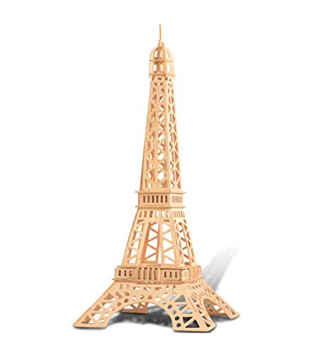 Puzzled 3D Puzzle Eiffel Tower Wood Craft Construction Model Kit,Fun and Educational DIY Wooden Toy Assemble Model Unfinished Crafting Hobby Puzzle Puzzled