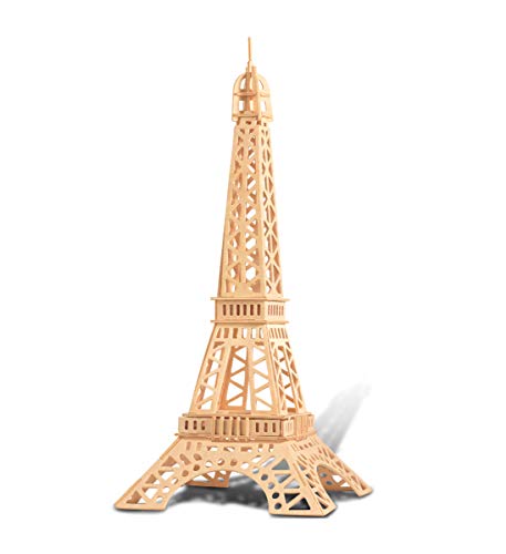 Puzzled 3D Puzzle Eiffel Tower Wood Craft Construction Model Kit,Fun and Educational DIY Wooden Toy Assemble Model Unfinished Crafting Hobby Puzzle - WoodArtSupply