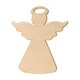25pcs Unfinished Wooden Angel Christmas Tree Decoration Ornament Wooden Craft Pieces (Design III) Summer-Ray.com
