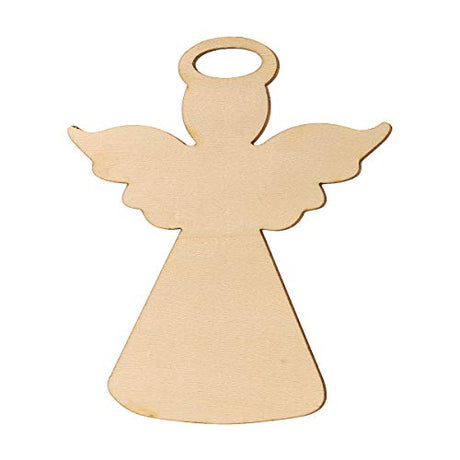 25pcs Unfinished Wooden Angel Christmas Tree Decoration Ornament Wooden Craft Pieces (Design III) Summer-Ray.com