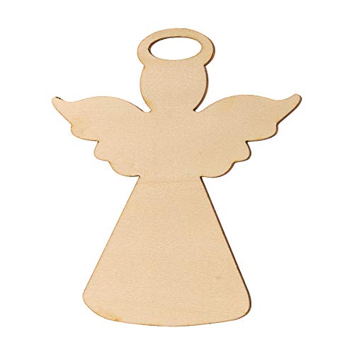 25pcs Unfinished Wooden Angel Christmas Tree Decoration Ornament Wooden Craft Pieces (Design III) - WoodArtSupply