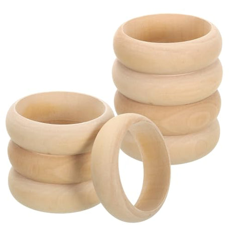 uxcell Wooden Bangle Bracelet, 8Pcs 85mm - Log Retro Macrame Rings, Unfinished Smooth Wood Circle, Wooden Rings for Crafts, Jewelry, DIY Making, Home uxcell