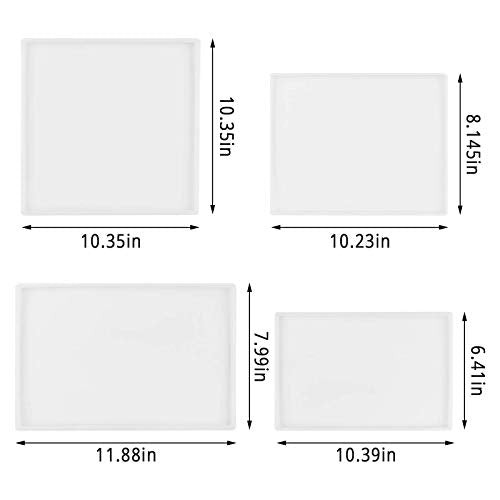 4 Pieces Large Tray Resin Molds, Gartful Silicone Jewelry Tray Molds, Geode Agate Platter Mold for Making Faux Agate Tray, Serving Board, Coaster, Gartful