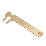 Sliding Gauge Brass Vernier Caliper Ruler Inch Meter MM/Inch Double Scales Caliper Measuring Tool Mini Brass Pocket Ruler Digital Caliper Handy Oumefar