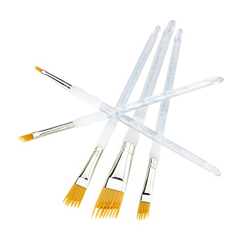 Aqualon Royal & Langnickel Wisp Angular Artist Brush Set, 5-Piece Aqualon