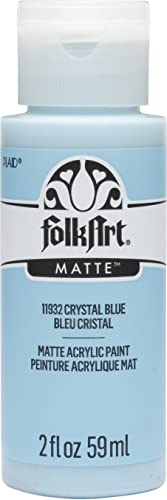 FolkArt, Crystal Blue Assorted Classic Acrylic Paint for Easy to Apply DIY Crafts, Art Supplies with A Matte Finish, 11932, 2 Fl Oz (Pack of 1) - WoodArtSupply