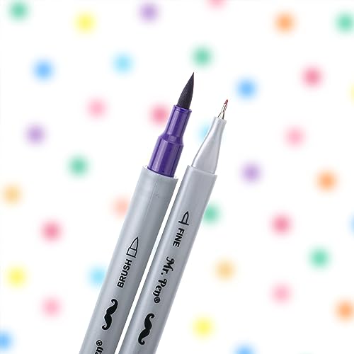 Mr. Pen- Dual Tip Brush Pens, 12 Colors, Art Markers for Kids Adults Coloring Mr. Pen