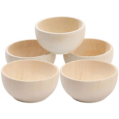 Gadpiparty Home Decor 5Pcs Unfinished Wooden Bowls Wood Craft Bowls Wooden Pinch Bowls DIY Wood Bowls for Crafts Sorting Artisan Boards, Nuts Gadpiparty